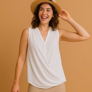 🆕 MLM White Drape Front Maternity & Nursing Blouse Size XS